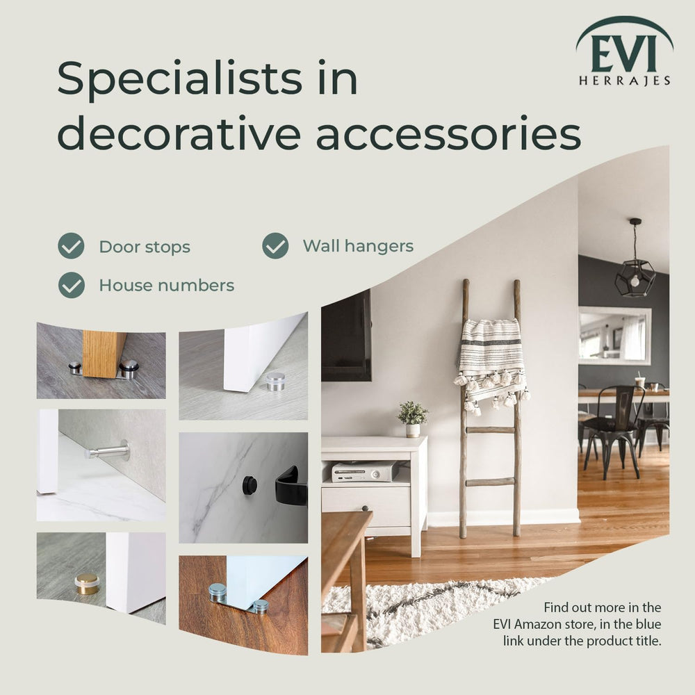 EVI Herrajes | Adhesive Door Stop | Threaded Base | W:1,1in H:0,8in | Matte F...