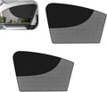 2 PCS Car Window Shades, Magnetic Double Layer Side Window Sun Shades, Full Shade Half See-Through Front Window Covers, Universal for Most Cars, Trucks, SUVs (Black)