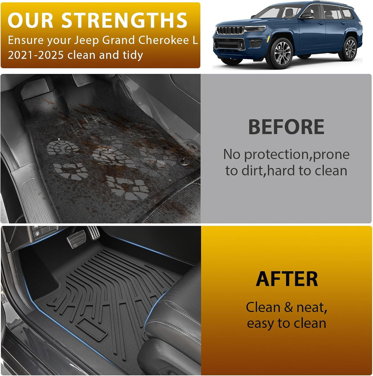 powerty floor mats cargo liner for jeep grand on a desk or shelf