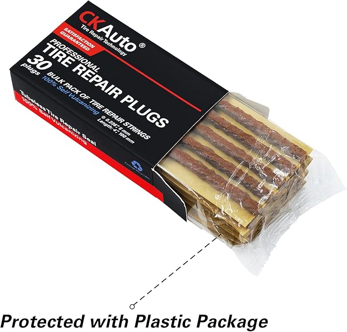 CKAuto 30pcs 4" Brown Tire Repair Strings, Automotive Tool Tire Repair Plugs - Image 3