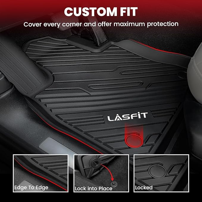 LASFIT Floor Mats for Ford Explorer 2020-2025 7 Passenger TPE All Weather - Image 3
