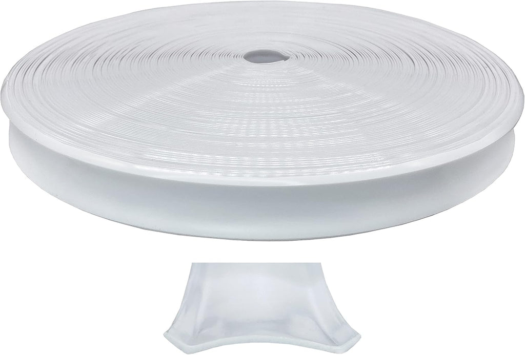 Automotive Authority White Vinyl 1" Insert Molding Trim Screw Cover RV Camper Travel Trailer (White, 100 ft)