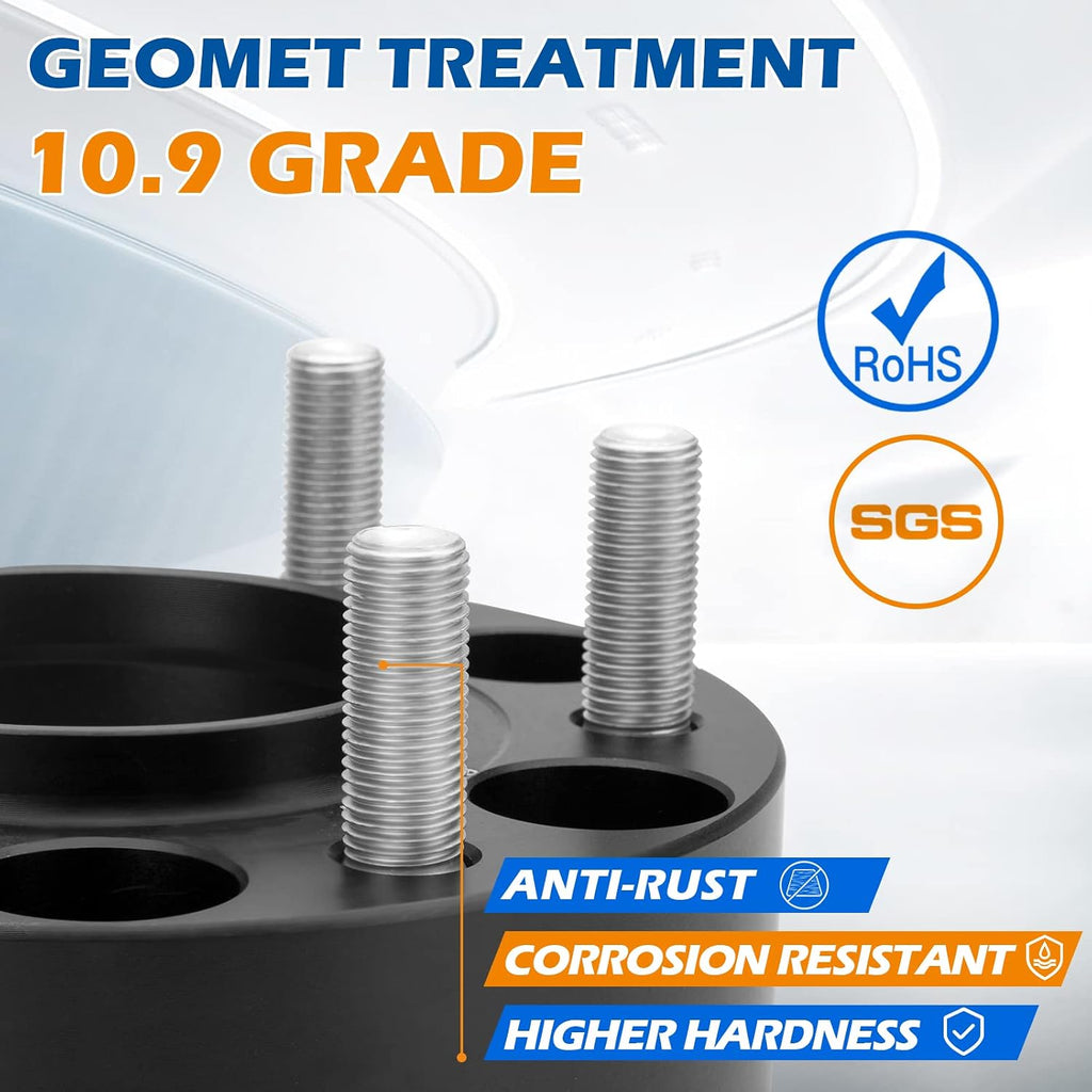 dynofit 2 Inch 6x135 Hub-Centric Wheel Spacers (4 Pcs) for 2015-2026 Ford F150, Expedition, Lincoln Navigator - M14x1.5 Studs, 87.1mm Center Bore