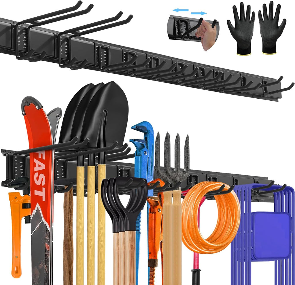 64'' All-Metal Garage Tool Organizer Wall Mount – Heavy-Duty Tool Rack Holds