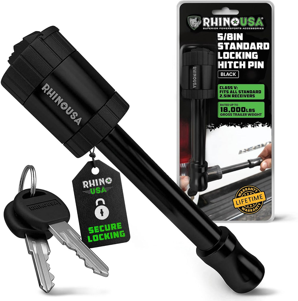 Rhino USA 2.5” Trailer Hitch Pin – Patented 5/8" Locking Receiver Pin fo...