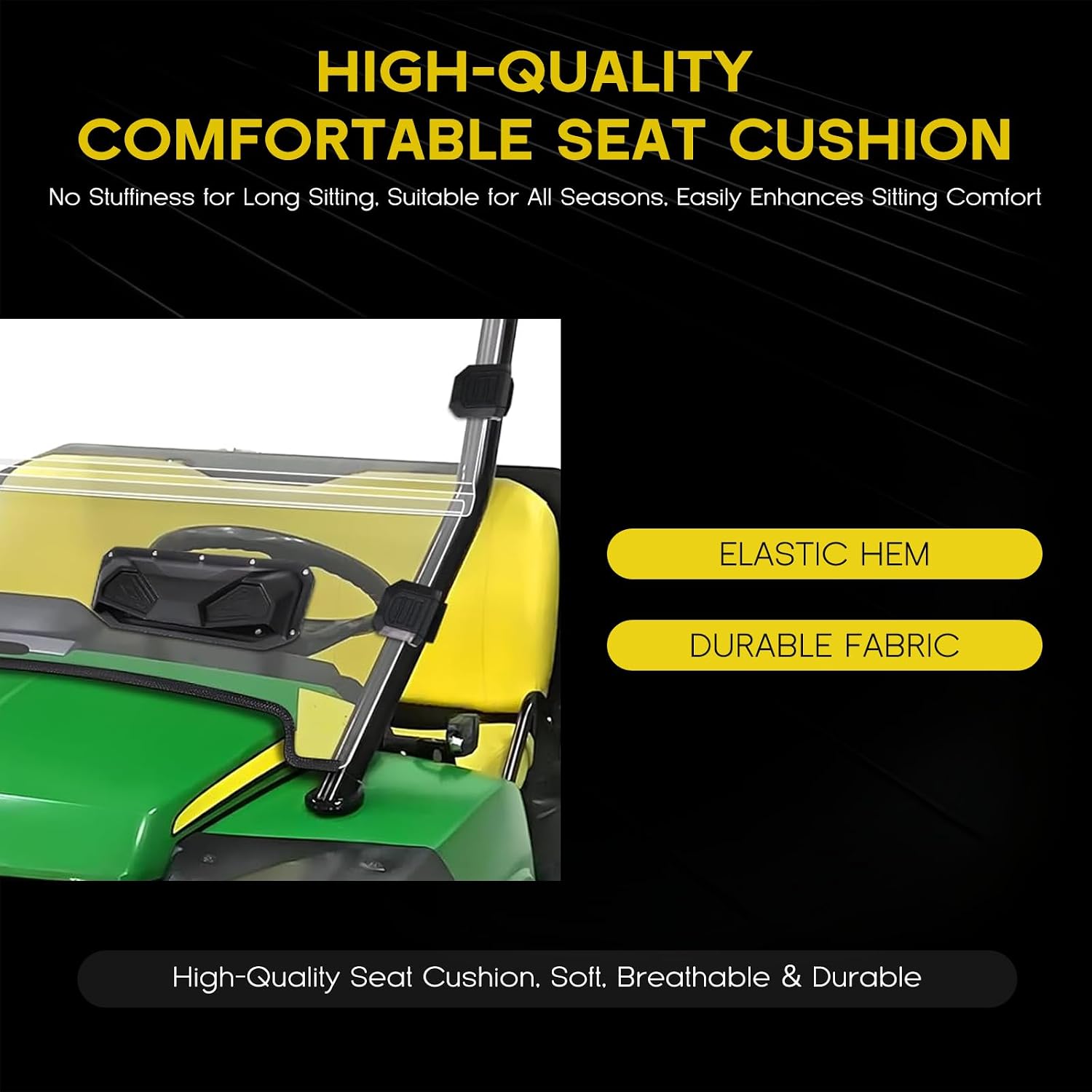LP66449 Mid-Size Bench Seat Cover, Compatible with John Deere Gator XUV560/XUV590 | Waterproof 300D Oxford Fabric, Cushioned for Durable Protection