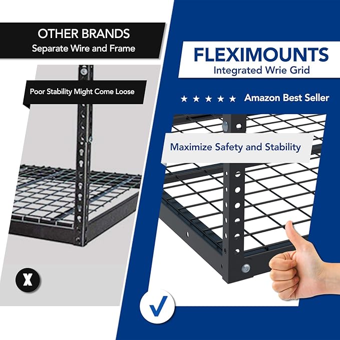 FLEXIMOUNTS 4x8 Overhead Garage Storage Rack, Adjustable Organization System - Image 4