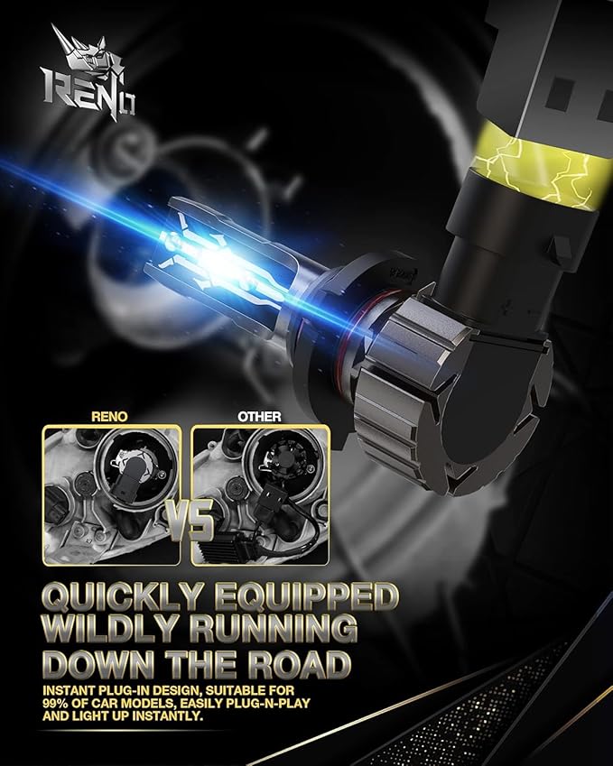 RENO 9005 Bulb, 9005 Fog Lights Bulb, 9005 Light Bulbs Fanless In Line Car Fog - Image 6