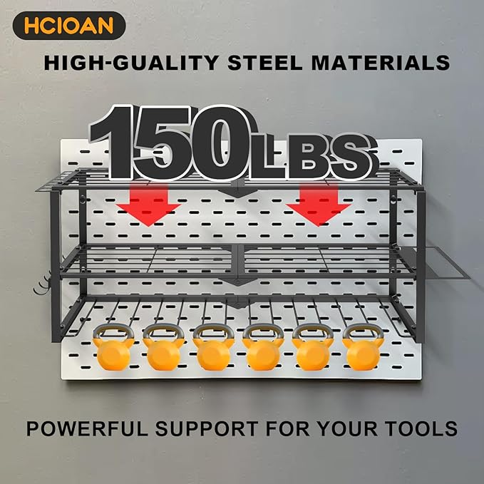 Large Power Tool Organizer Wall Mount, Power Tool Shelf System Battery Storage - Image 3