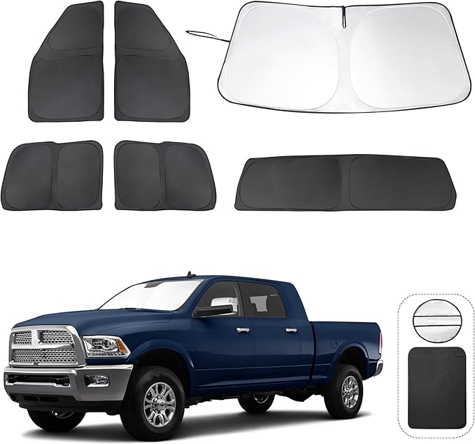 TINGLU Window Shades for Dodge RAM 2500 3500 2010-2025 Accessories Car Side by TINGLU