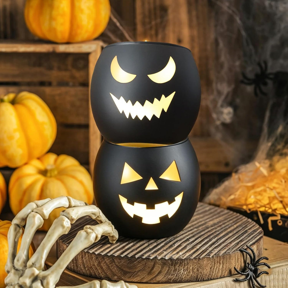SHMILMH Halloween Table Centerpiece Candle Holders Set of 12, Black and Gold ...