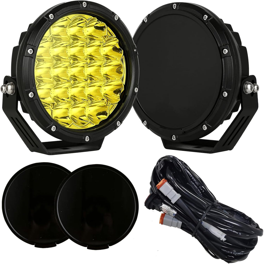 BIGLION.X 7inch Amber Round Off Road Lights Pair 210W 32000LM Super Bright