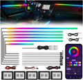 Acrylic Interior Car LED Strip Light with Wireless APP, RGB 18 in 1 with 175 inches 593 LEDs Fiber Optic Ambient Lighting Kits, 16 Million Colors Sound Active Function Car Neon Lights