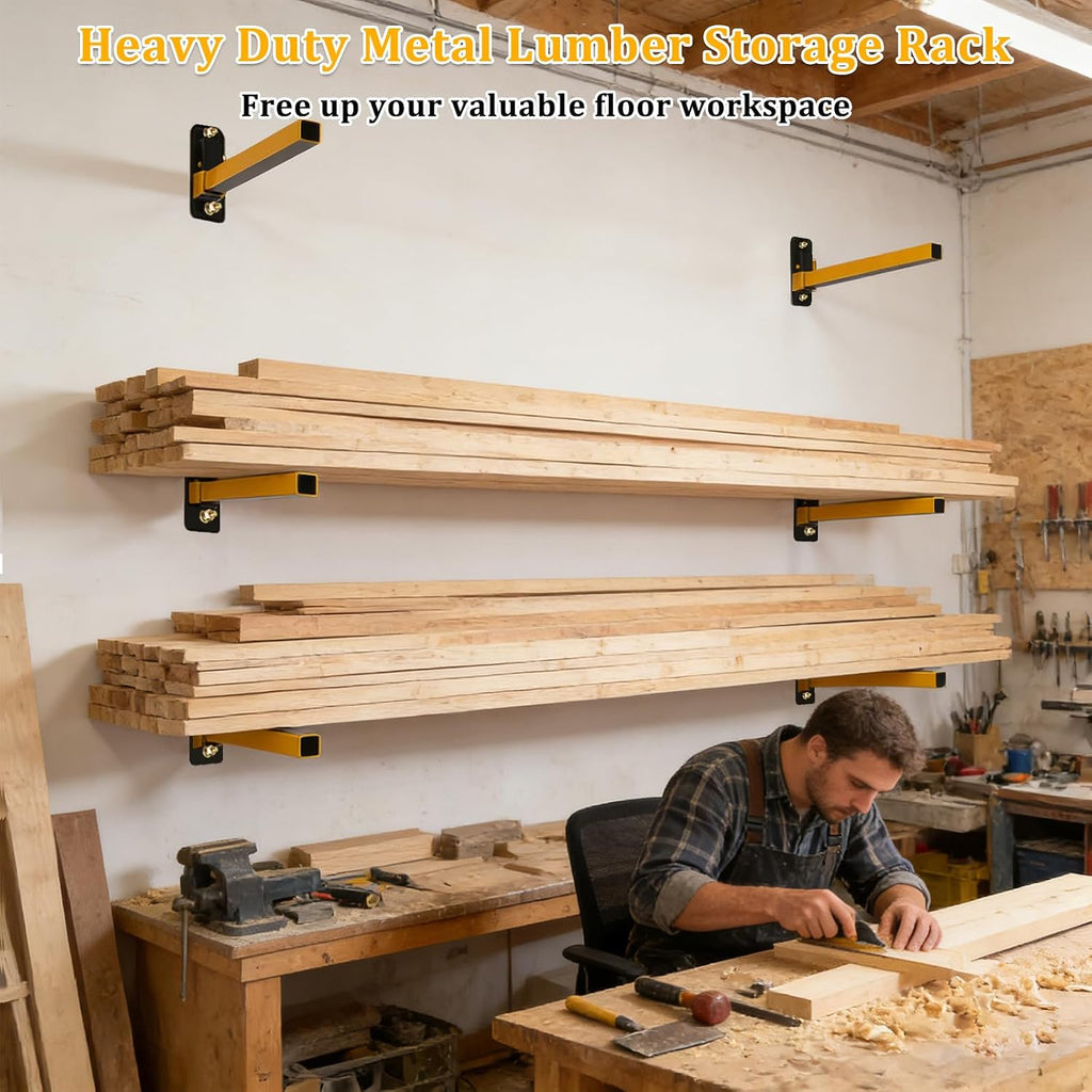 lumber storage rack heavy duty wall mount storage, close-up detail