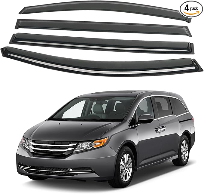 4PCS Rain Guards Fit for Honda Odyssey 2011-2017, Durable Front & Rear Window by CHYKORLA