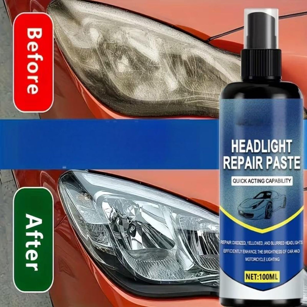 Spray Headlight Restoration Kit for Cars, Headlight Cleaner & Restorer with Microfiber Towel, Removes Yellowing & Oxidation, No Sanding or Tools Required, Fast Clear Headlight Repair (1Pcs)