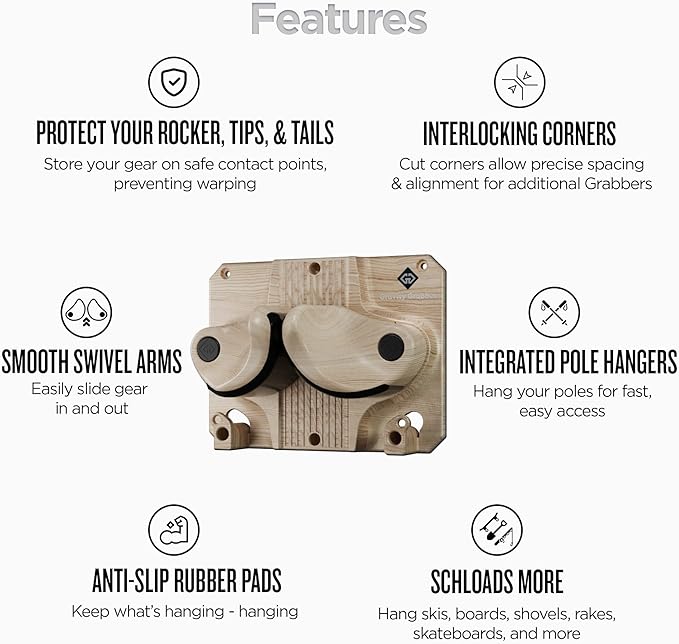 Ultimate Ski & Snowboard Wall Rack | Secure, Non-Slip Storage | Fits Any - Image 4