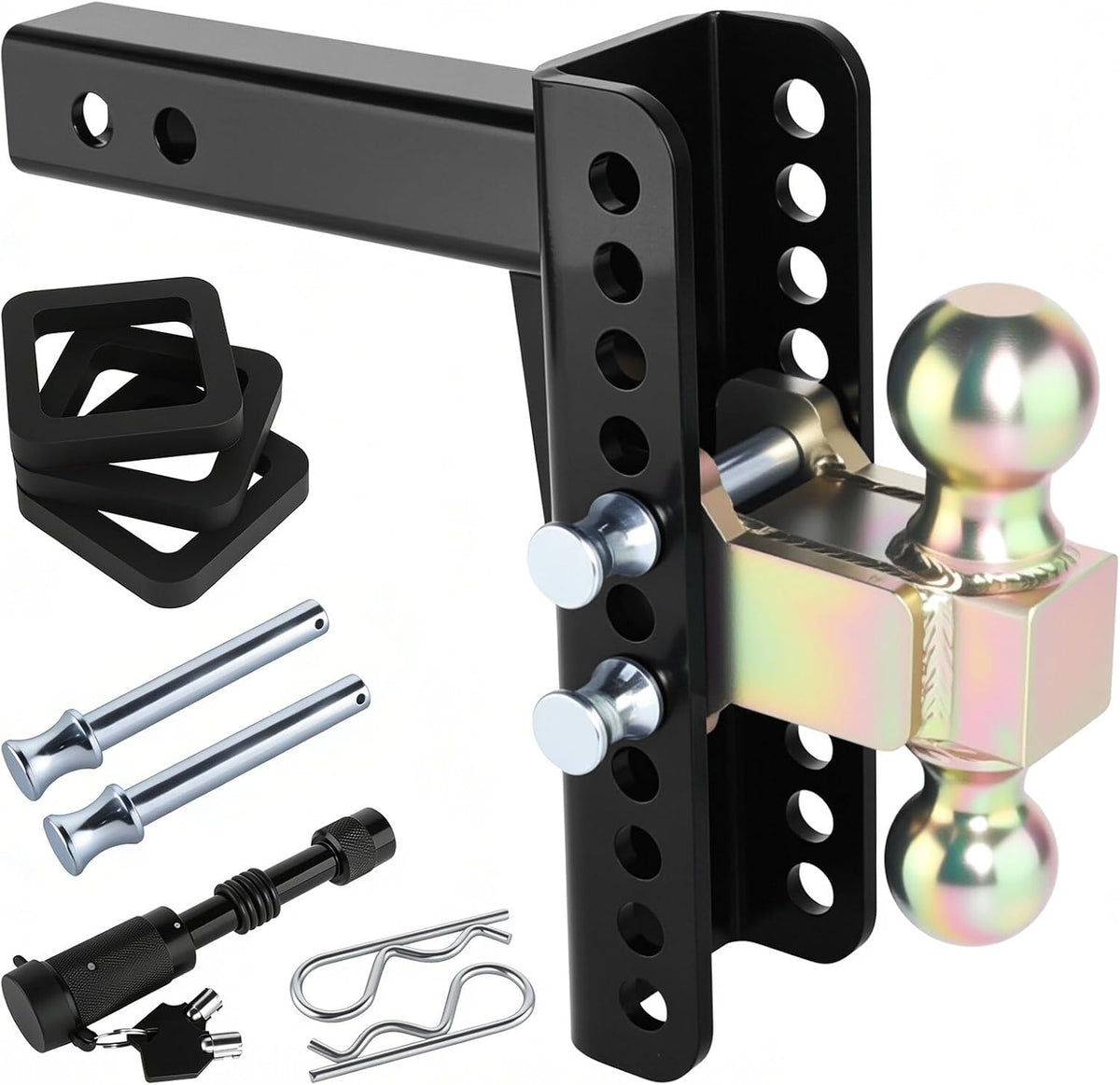 adjustable drawbar trailer hitch fit for 2-inch receiver, main product view