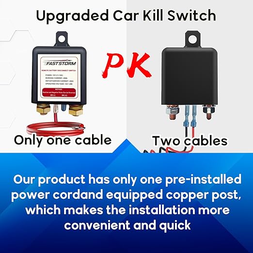 Car Remote Battery Disconnect Switch 12V, 250A Top Post Negative Battery Shut - Image 7