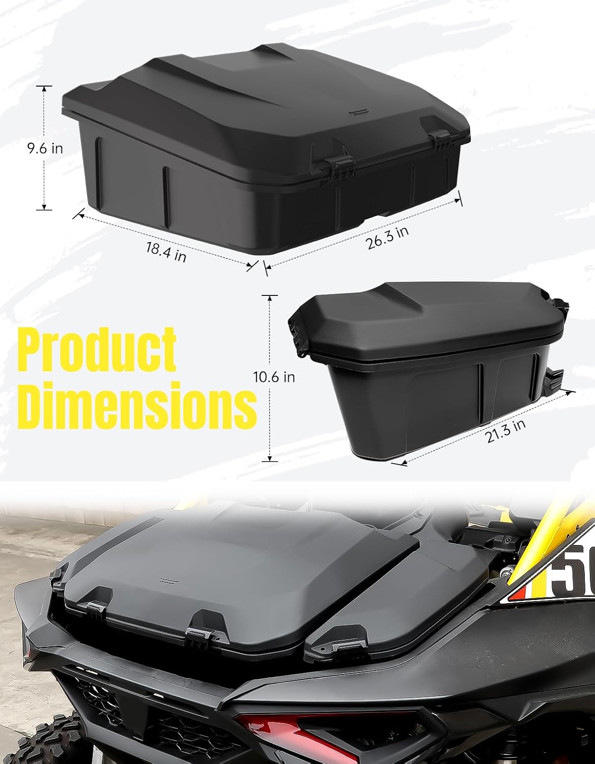 96L and 13.5L Side Storage Box Set for Can-Am Maverick R Accessories | For Can-Am Maverick R/R X/X Rs 2024+ & R Max/X/X Rs/Smart-Shox 2025+, Replaces 715007182/715007372, 3pcs