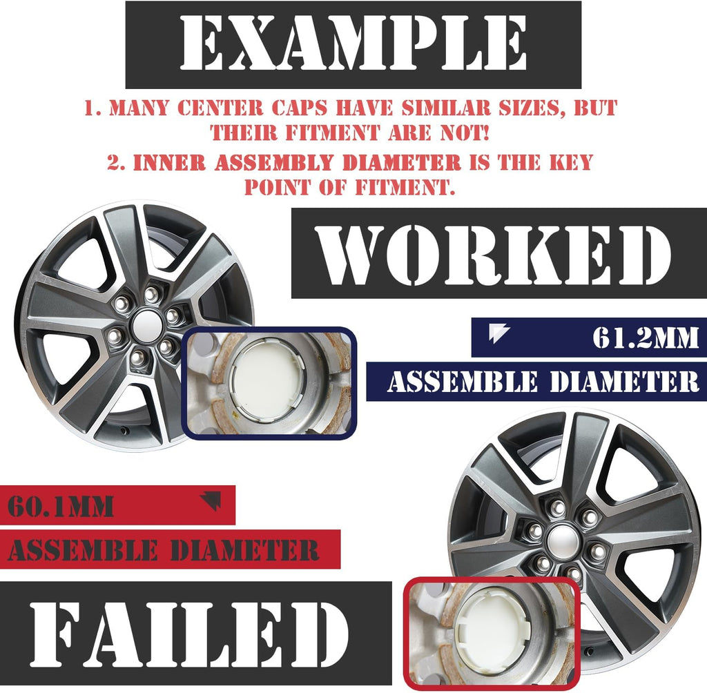 KitsPro 3.25Inch 83MM Wheel Center Caps, Pack of 4 (Chrome, Outer 83MM, Inner 73MM)