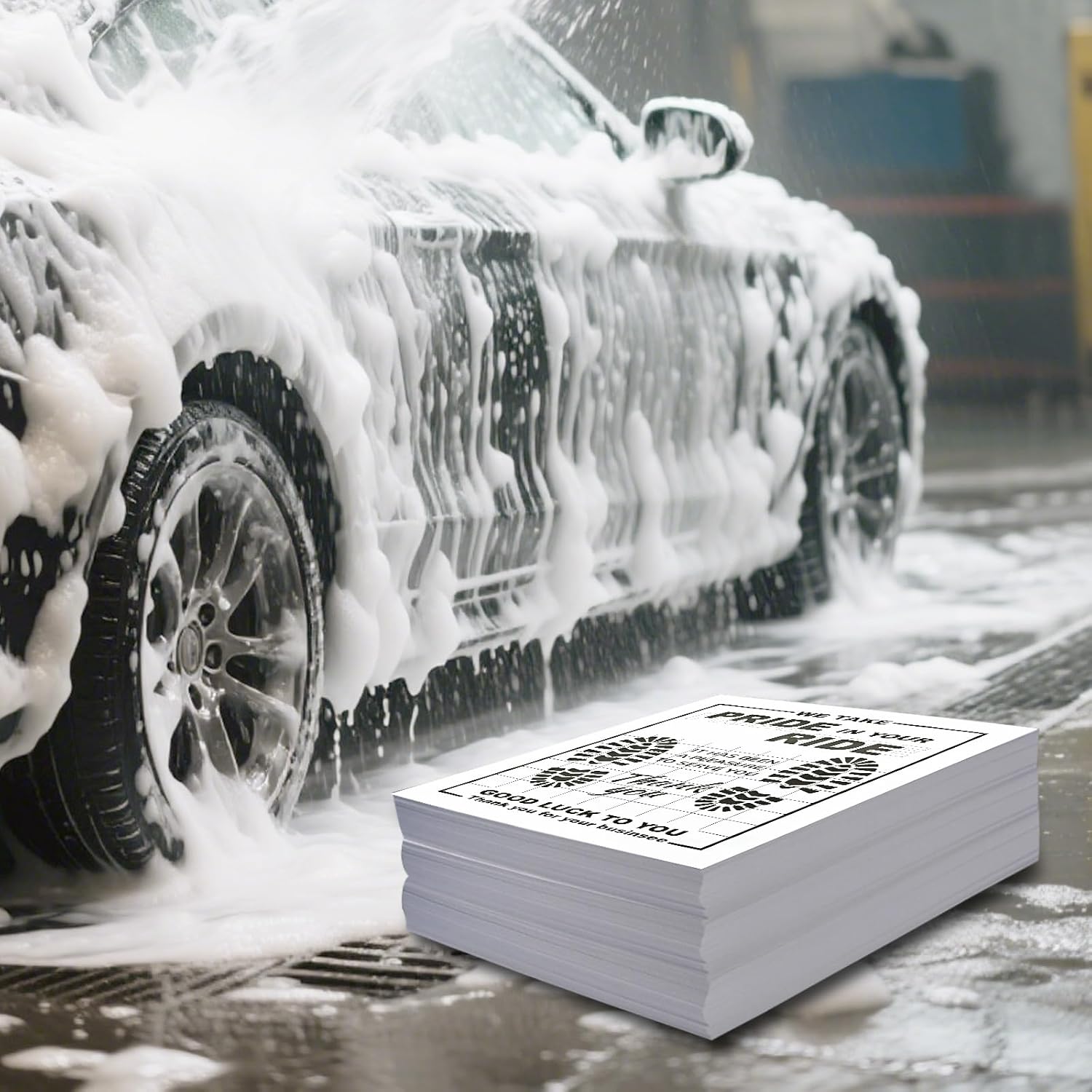 Paper Floor Mats for Cars 100pcs, Disposable White Paper Mats for Car Detailing, Waterproof Papers Floor Mats for Cars Detail, Thank You Mats for Cars Detailing, Car Dealership Supplies