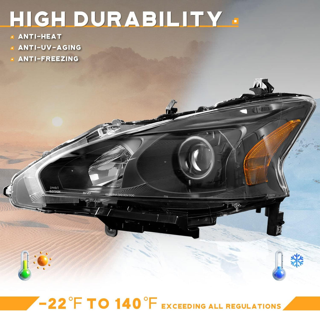 weelmoto halogen headlights assembly for 2013-2015 nissan altima, package contents