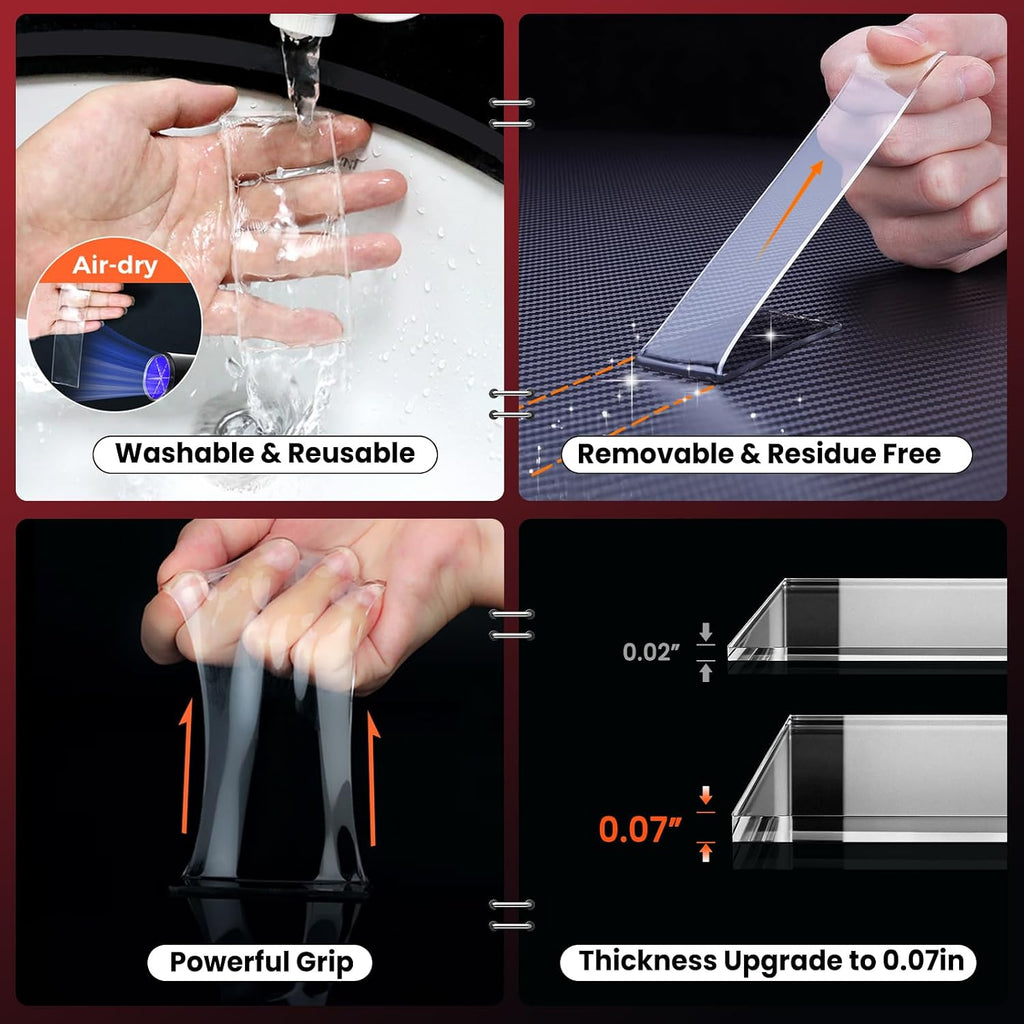 double sided tape heavy duty, 60 feet nano shown in use