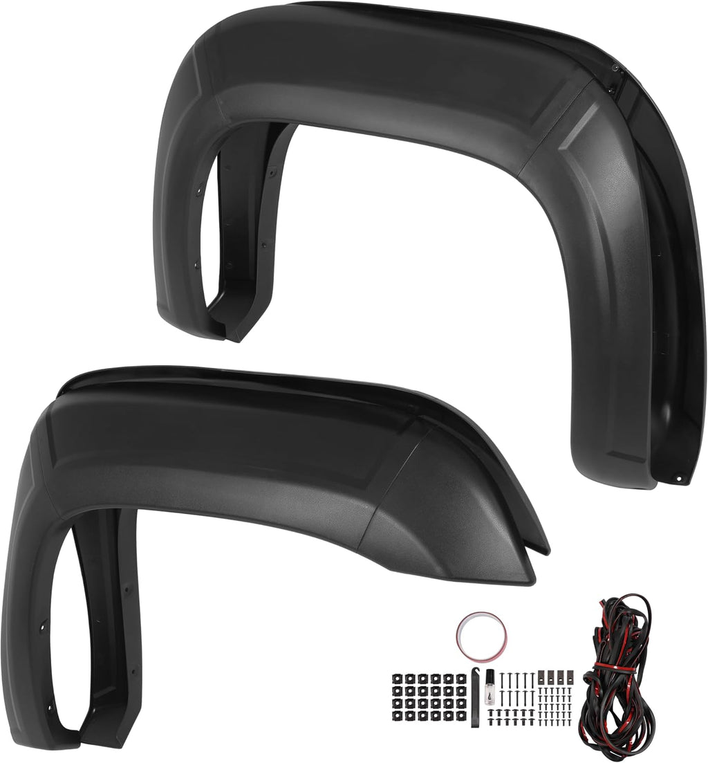 ALMULOO 10Pcs Fender Flares Compatible with 2007-2013 GMC Sierra 1500 w/5.8 Ft Bed (Short Bed) Only Wheel Arch Covers Plastic(PP) Textured Black 2X2Pcs Front and 2X3Pcs Rear Fender Flares