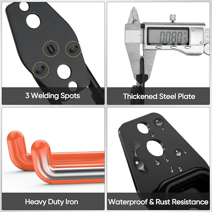 TICONN 12 Pack Heavy Duty Garage Hooks, Steel Utility Wall Storage Hooks - Image 2