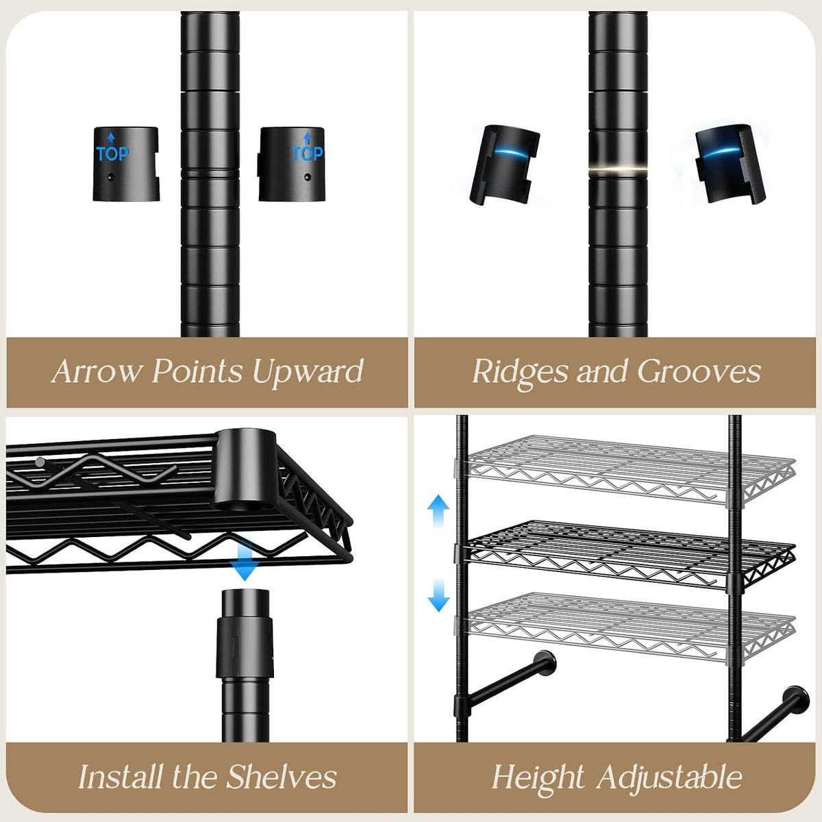 wall mounted closet system, heavy duty 2-row clothes, front angle view
