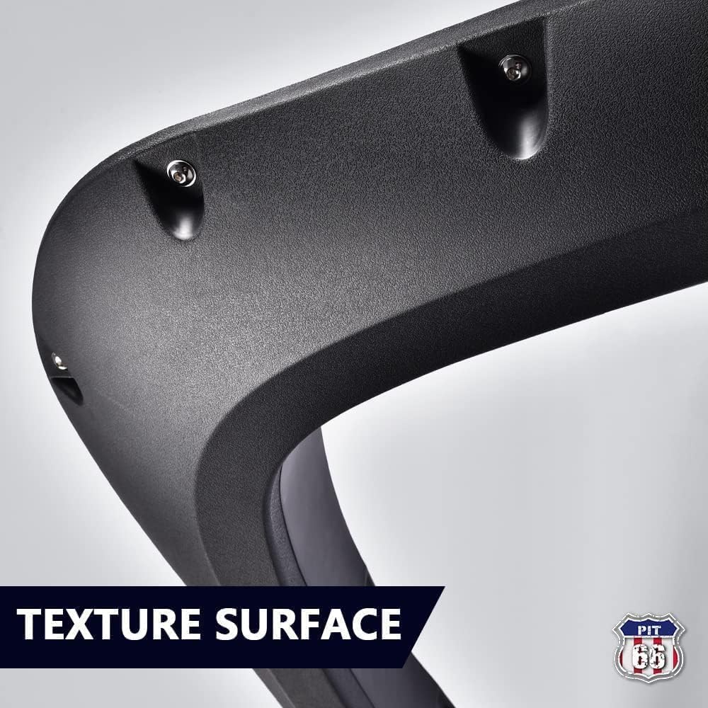 PIT66 Fender Flares Fit 02-09 Dodge Ram 1500 2500 3500 Textured Pocket Riveted Style Wheel Well Protection,UV-Resistant Fender Flares Cover Rust,Mud & Rock Damage Not Fit Dually/Hemi