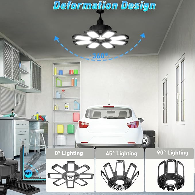 Garage Light 2 Pack - 240W 24000LM 6500K Garage Lights Ceiling LED - Image 2
