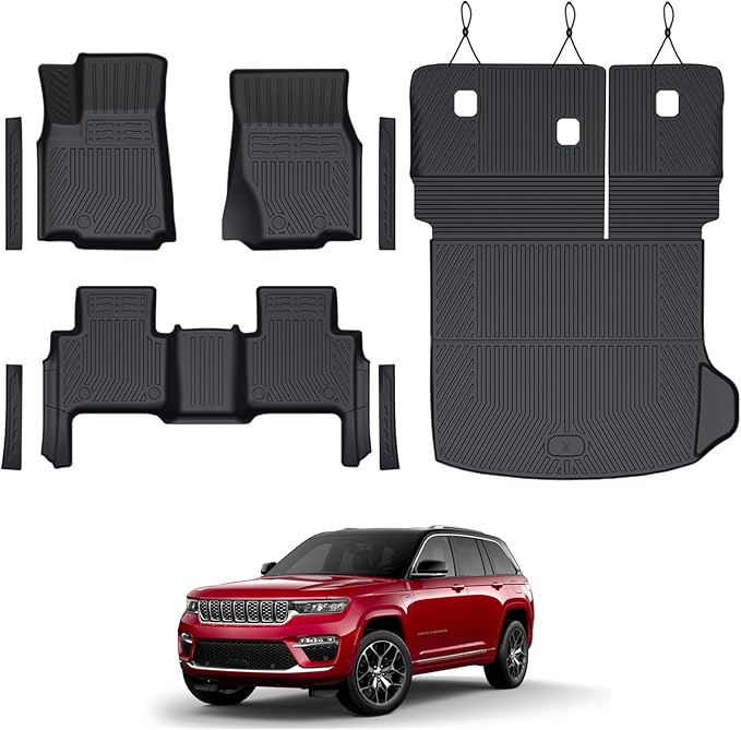 Floor Mats Set for 2022-2025 Jeep Grand Cherokee Accessories, Full Coverage All by GALVAGNITE