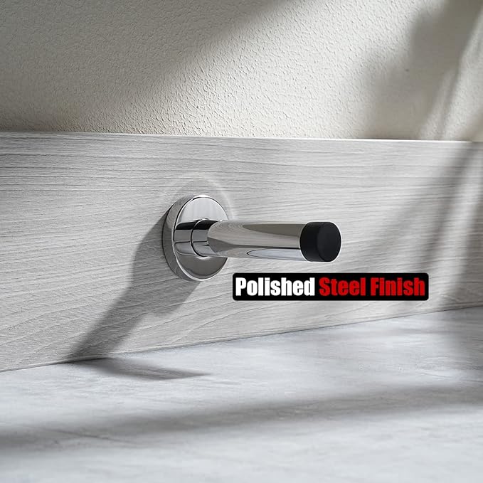 JQK Door Stopper Chrome, 304 Stainless Steel Thicken 1mm Sound Dampening Door - Image 4