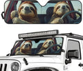 Tuoxiukan Sloth Car Sun Shade Windshield for Jeep Wrangler TJ JK Funny Car Front Windshield Sun Blocker Reflect Heat and UV Rays That Keeps Vehicle Cool