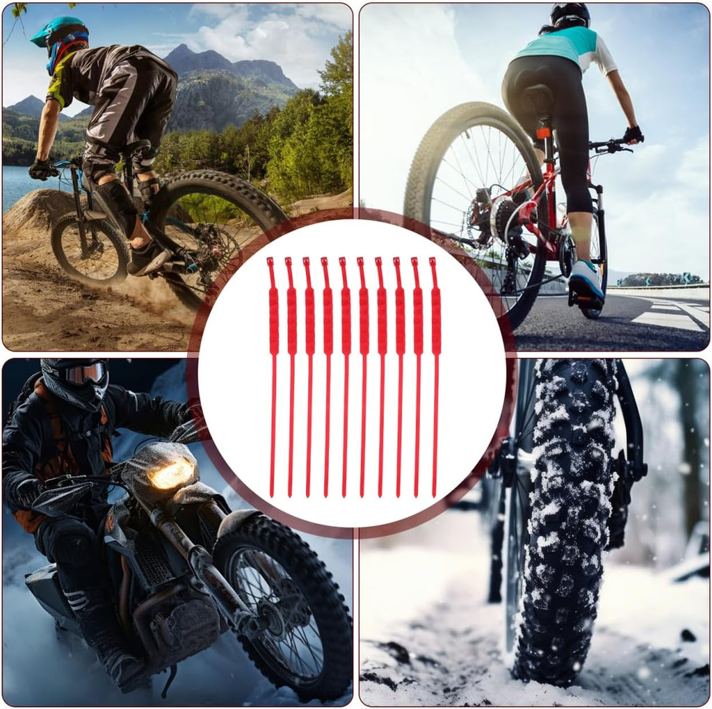VOSAREA 10pcs Anti-Slip Motorcycle Tire Chains Universal Snow Chain for Electric Bikes Two-Wheel and Three-Wheel Vehicles Sturdy Nylon Construction for Winter Use