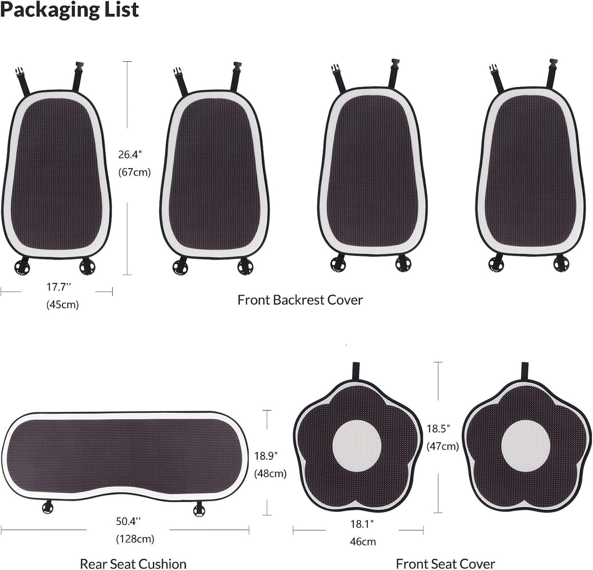 cute car seat covers full set, universal fit, package contents