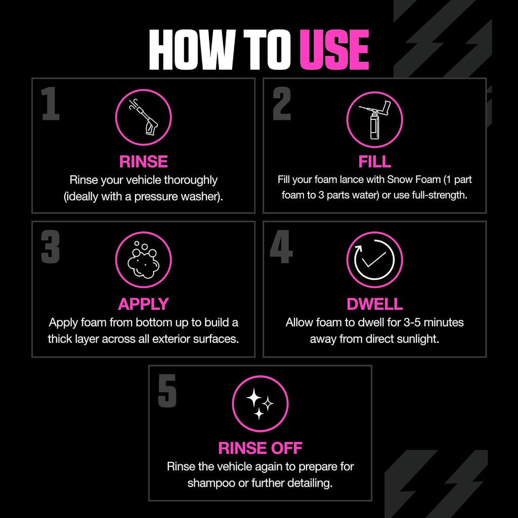 Muc Off Snow Foam, 1 Litre - Biodegradable Pre Wash Car Shampoo - pH Neutral Snow Foam for Cleaning Cars, Bikes and Motorcycles