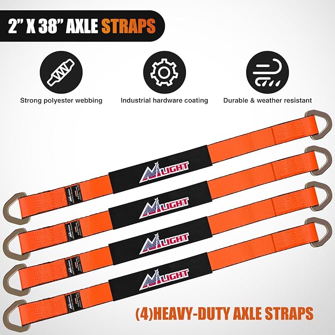 Nilight 4PCS 2"x 38" Axle Tie Down Straps - Image 4