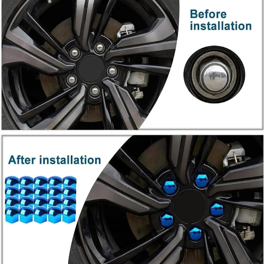 20pcs Wheel Nut Covers for Hyundai Tucson Ibrida 2022-2026, Bolt Caps Hub Screw Cover Caps Hub Screw Protectors Accessories,B/19mm-A/Blue