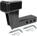 MaxxHaul Trailer Hitch Riser for 2" Receivers, 6" Rise or Drop Solid‑Steel Height Adapter with Triple Pin Holes, 500 lb Tongue Weight, Powder‑Coated Finish, Includes Two Hitch Pins (50909)