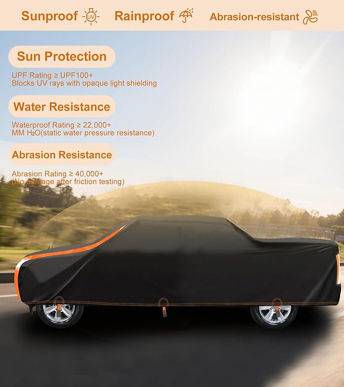 Truck Cover Heavy Duty 100% Waterproof Pickup Truck Cover All Weather - Image 7