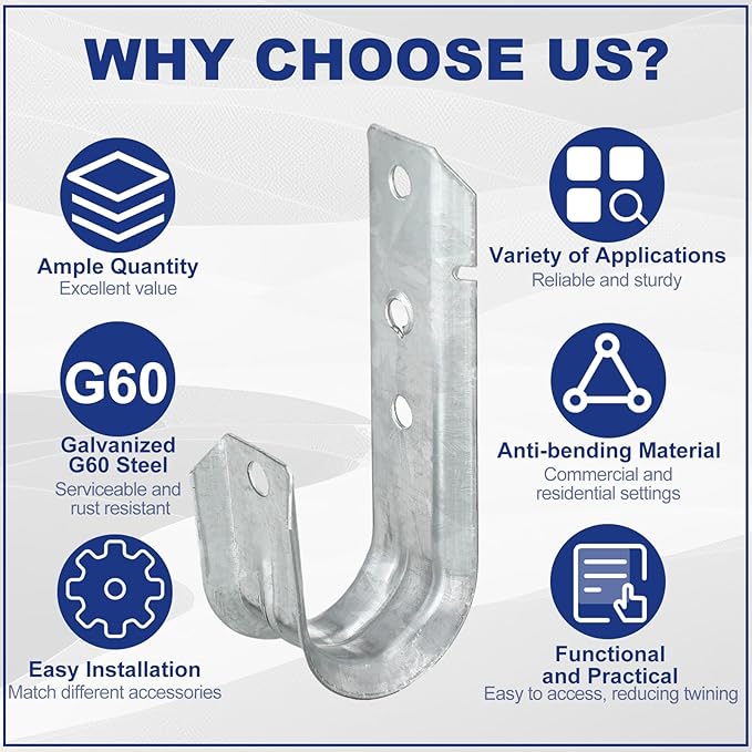 Gisafai 100 Cable Support J Hook, Cable Hooks - Image 4