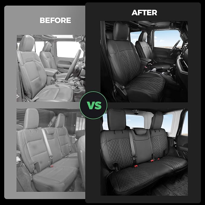 for Jeep Wrangler Seat Covers 4Door JL 2018 2019 2020 2021 2022 2023 2024 2025 - Image 6