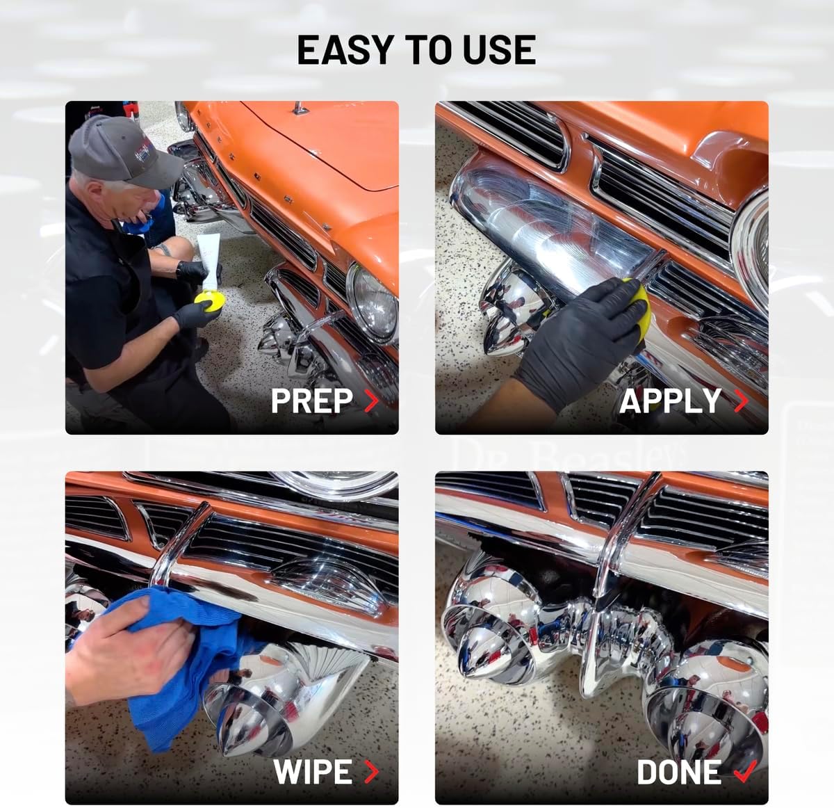 Dr. Beasley's Metal Coat- 8 oz, Restores Reflective Gloss, Prevents Oxidation, Compatible with Exposed Metal, Chrome, and Stainless Steel Appliances