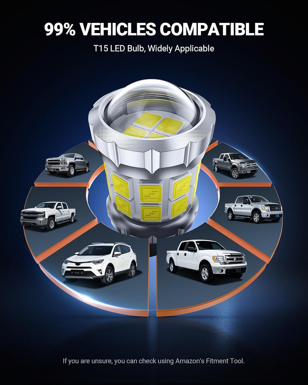 SEALIGHT 2026 Latest 921 LED Bulb, 700% Super Bright 912 T15 Led Reverse Light, Canbus Error Free 906 904 916 W16W LED Bulbs, 6500K White, Non-polarity, Automotive Back Up Light Assemblies, 2PCS