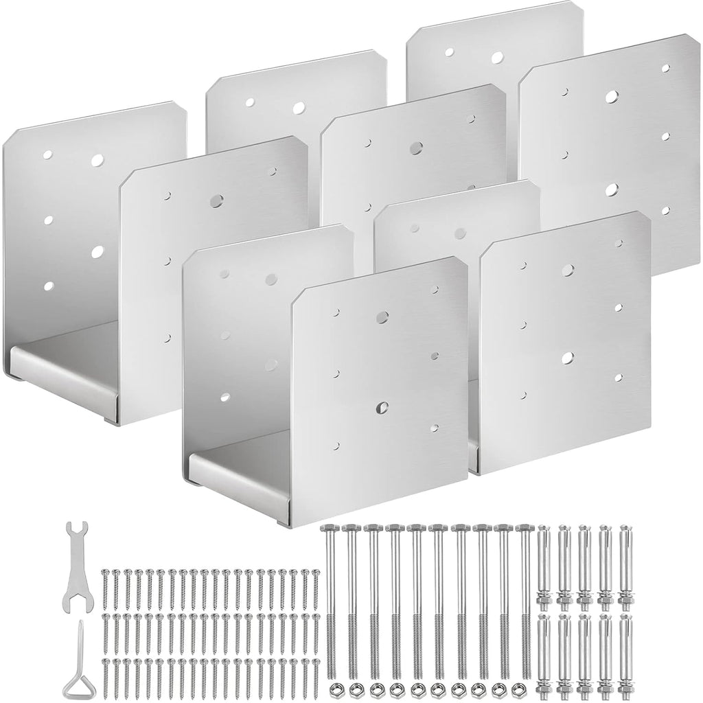 6"x 6" post base, 5pcs stainless steel post, main product view