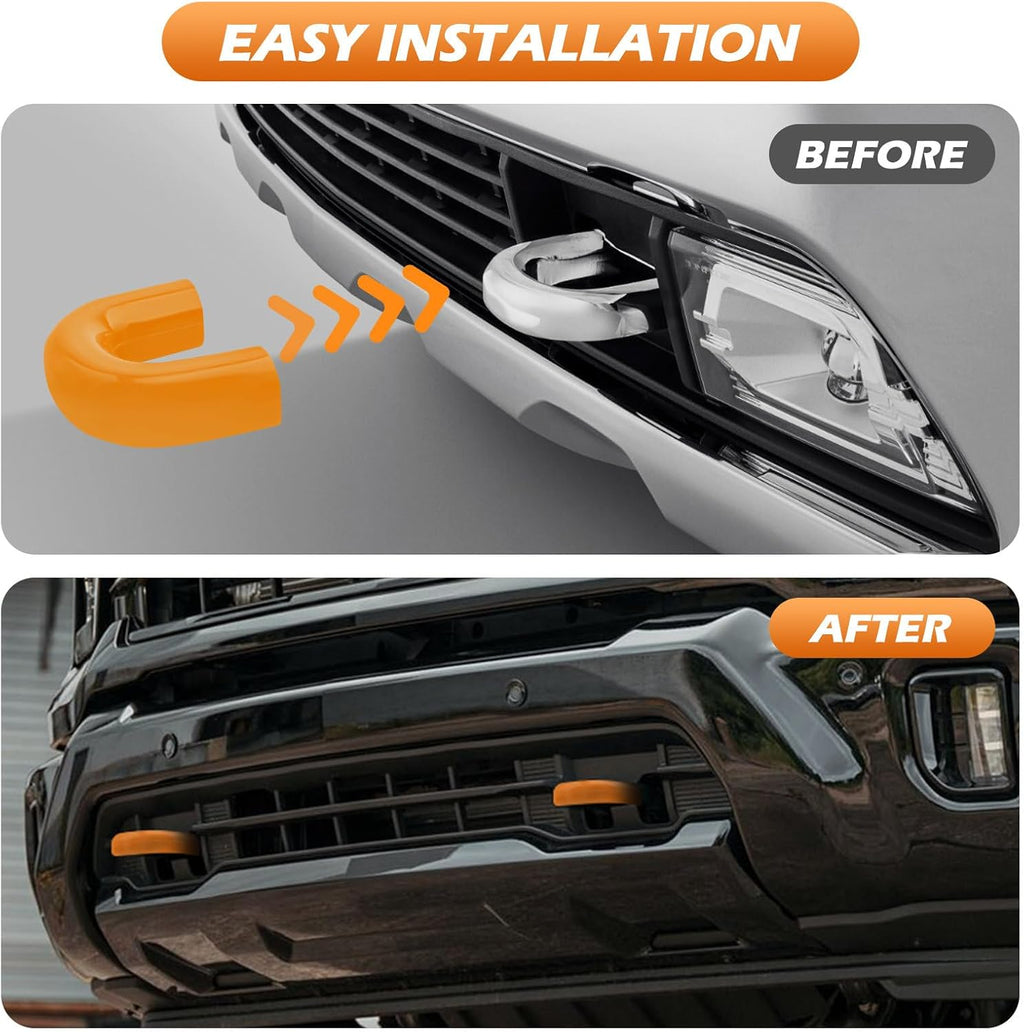 Tow Hook Covers for Silverado 2500/3500 HD 2020-2026, Hitch Cover Front Tow Hooks Compatible with Chevrolet Silverado 2500/3500 2020-2026 Accessories (Orange)