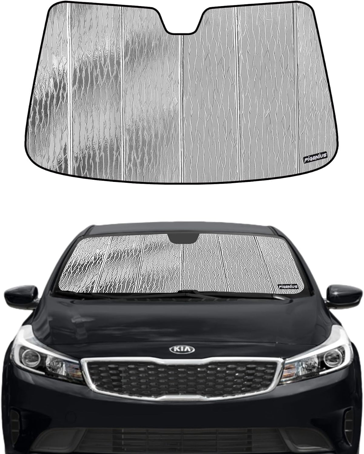 Windshield Sun Shade for Kia Forte Sedan 2014-2018, Front Window Sunshade Shield